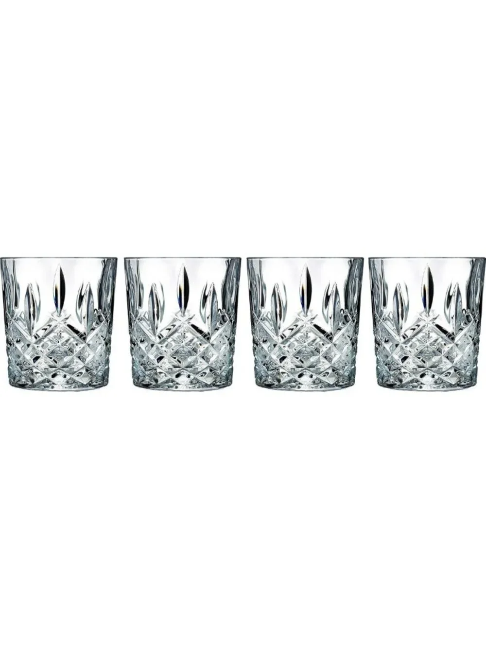 Elegant Double Old Fashioned Glasses Set of 4, 11 oz - Perfect for Cocktails